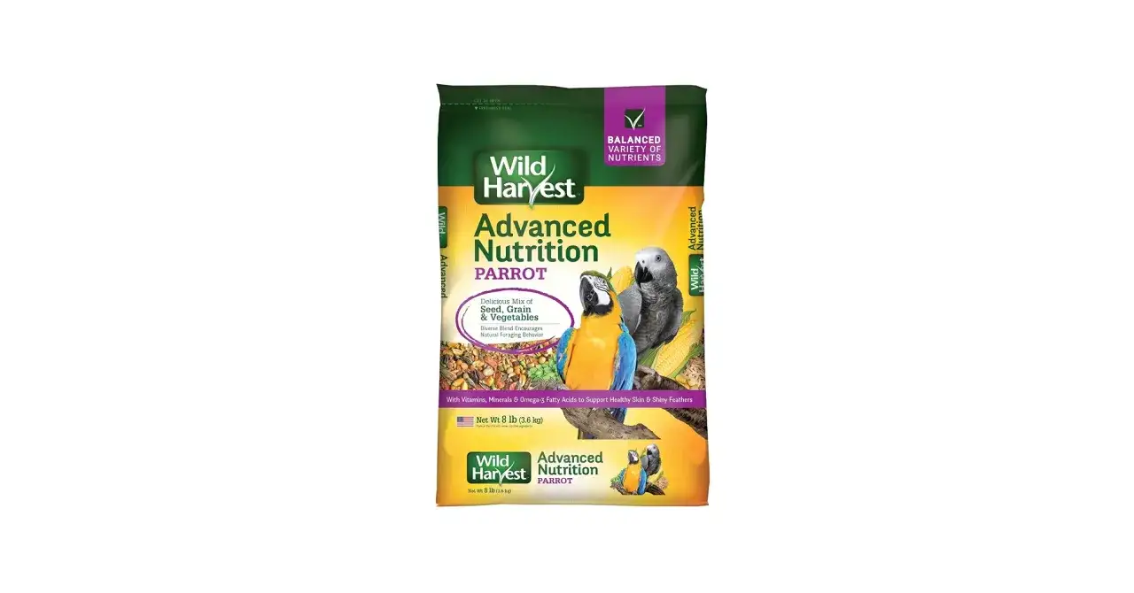 Co jedzą papugi? Karma Wild Harvest Advanced Nutrition dla papug, mieszanka nasion, ziaren i warzyw.